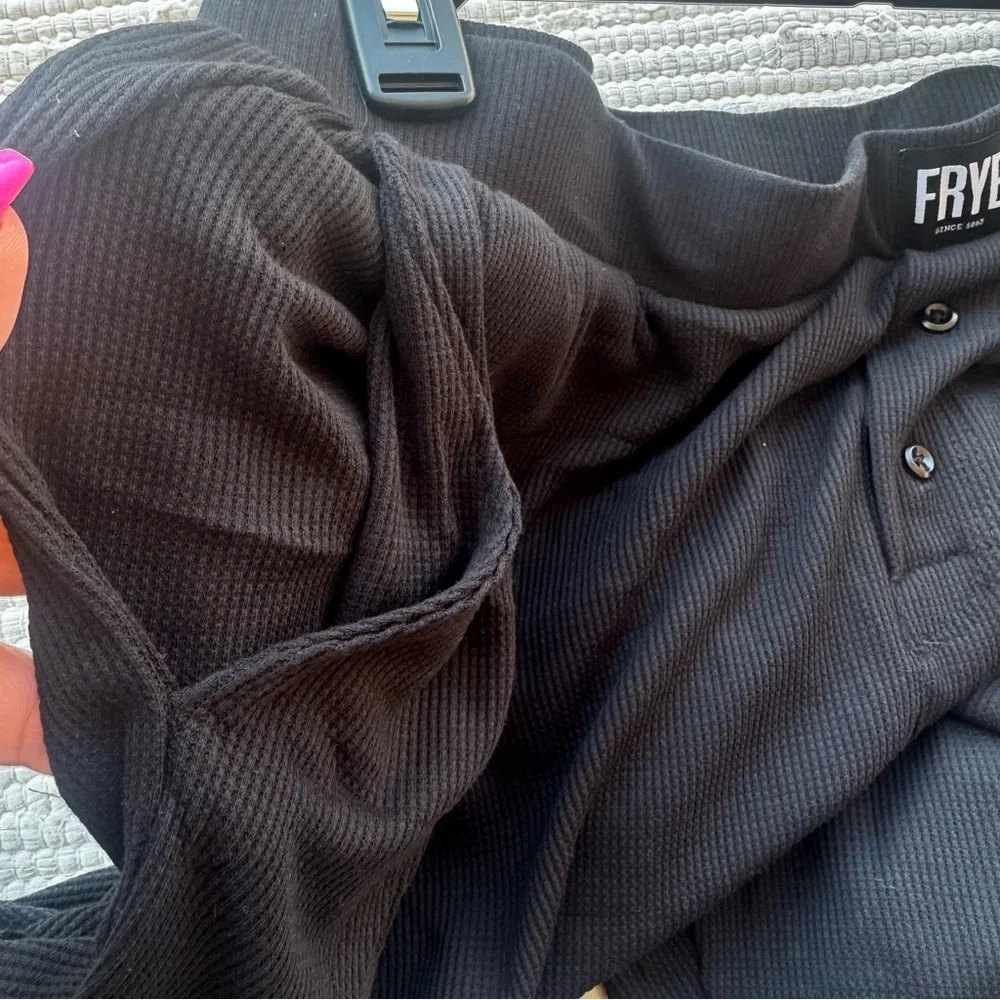 FRYE Bamboo Blend Jogger Pants – Black Ribbed Lounge XL